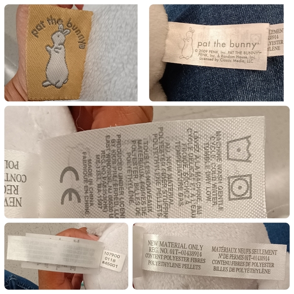 Pat The Bunny KIDS PREFERRED Beanbag Plush 8" Stuffed Animal Bunny Rabbit Easter - Picture 13 of 16